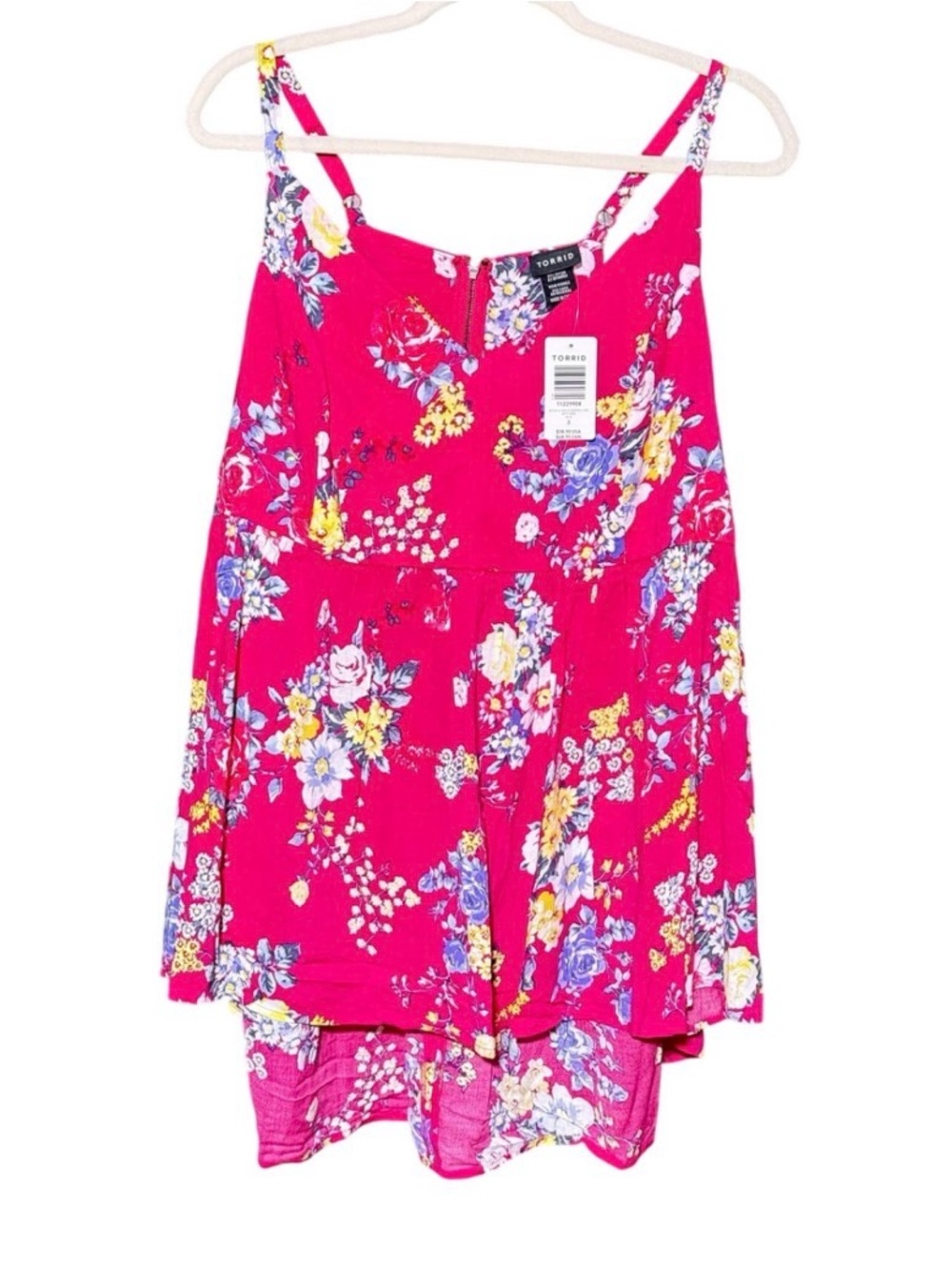 Torrid Floral Pink Challis Babydoll Tank Top Blouse  Size 3